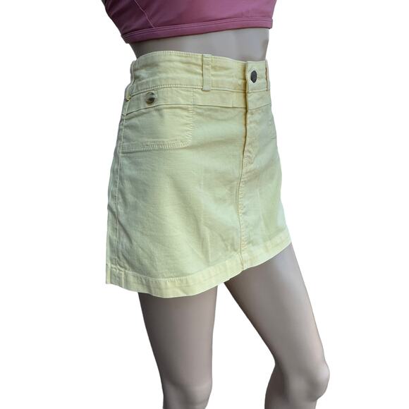 New Citizens of Humanity Women's Yellow Flat Front Denim Mini Skirt Size 29 - Picture 2 of 10